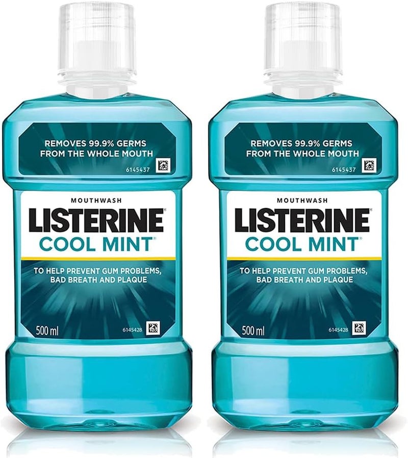 Listerine Cool Mint Mouthwash - Pack of 2 (500ml each) - Image 1